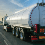Lorry with a fuel tank